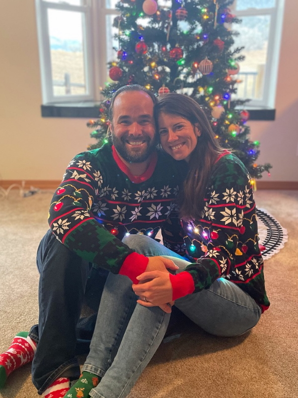 Anna T. and husband Joe at Christmas