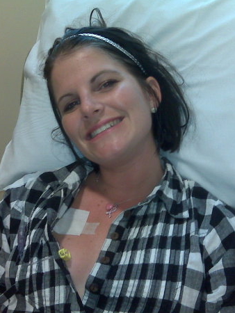 Lainie J. in hospital bed