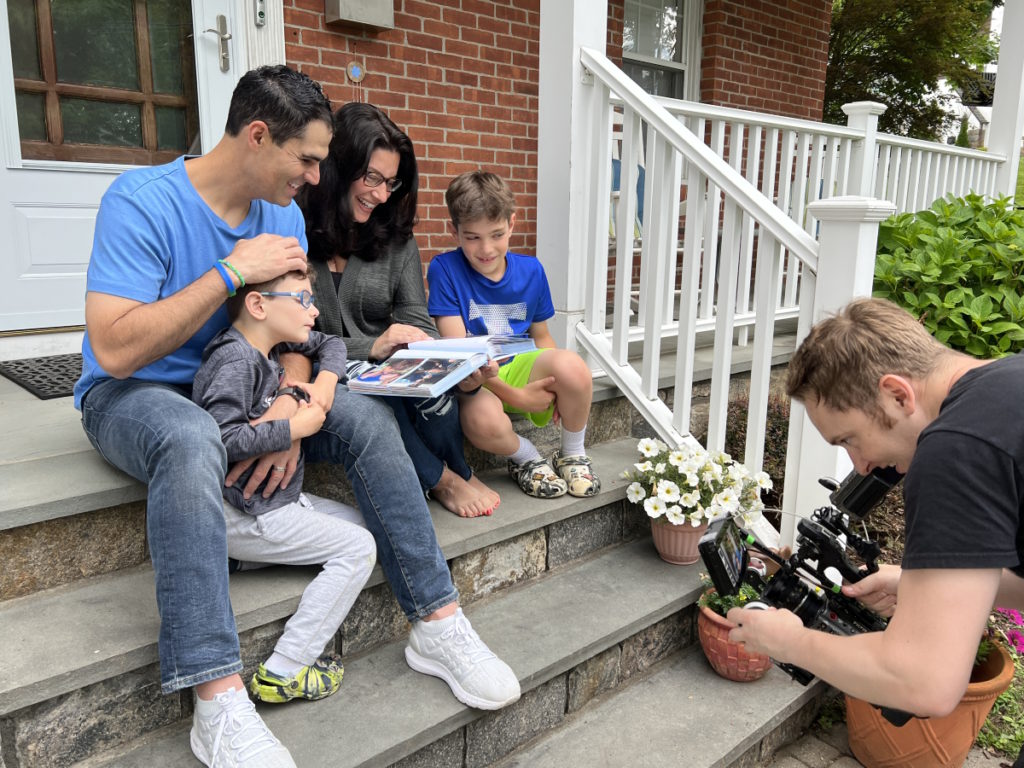 Nick N. and family filming his polycythemia vera documentary.