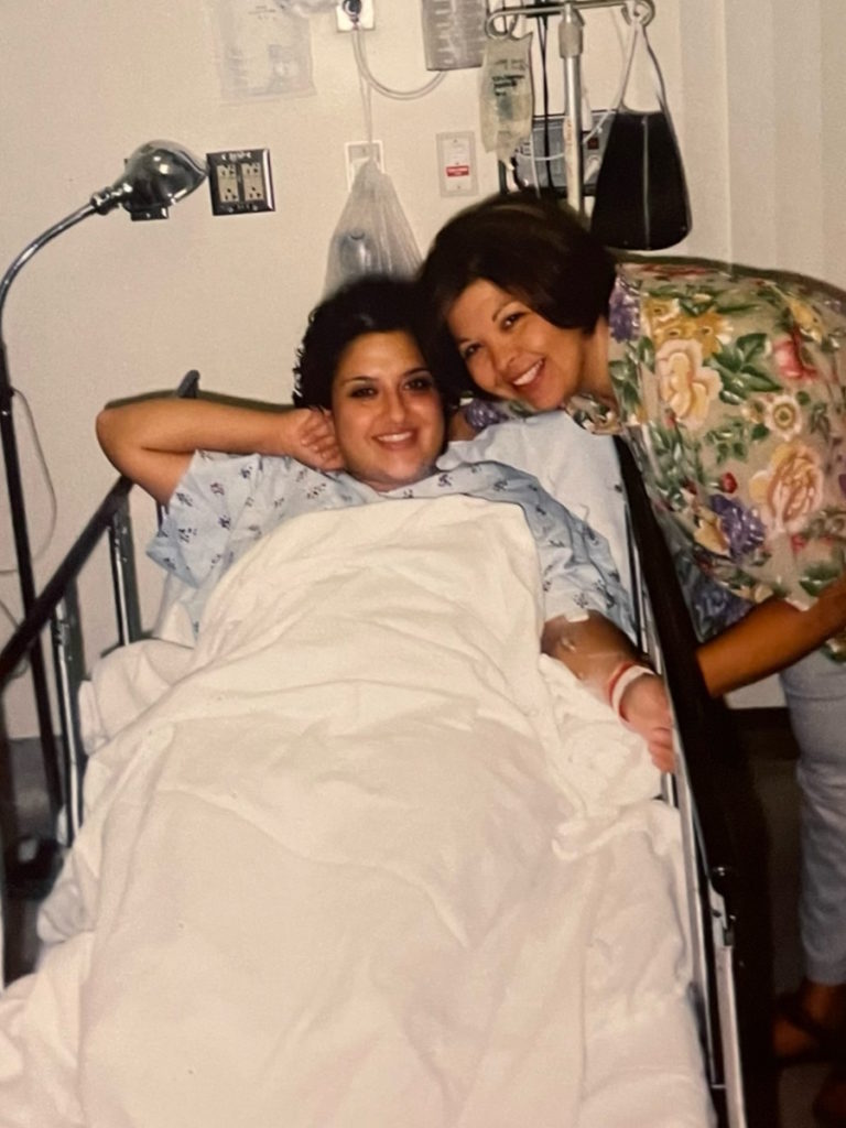 Renee F. in hospital bed