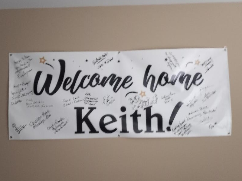 Keith G. welcome home banner