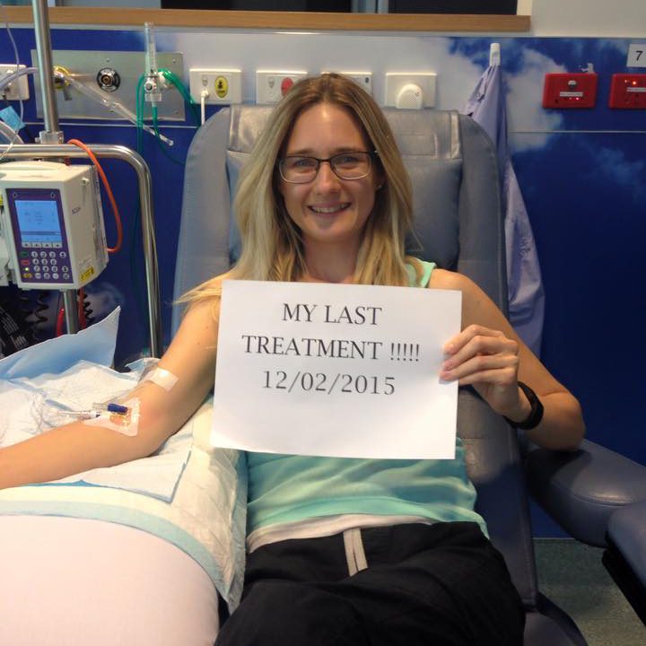 Nicky during her last treatment of Rhituximab