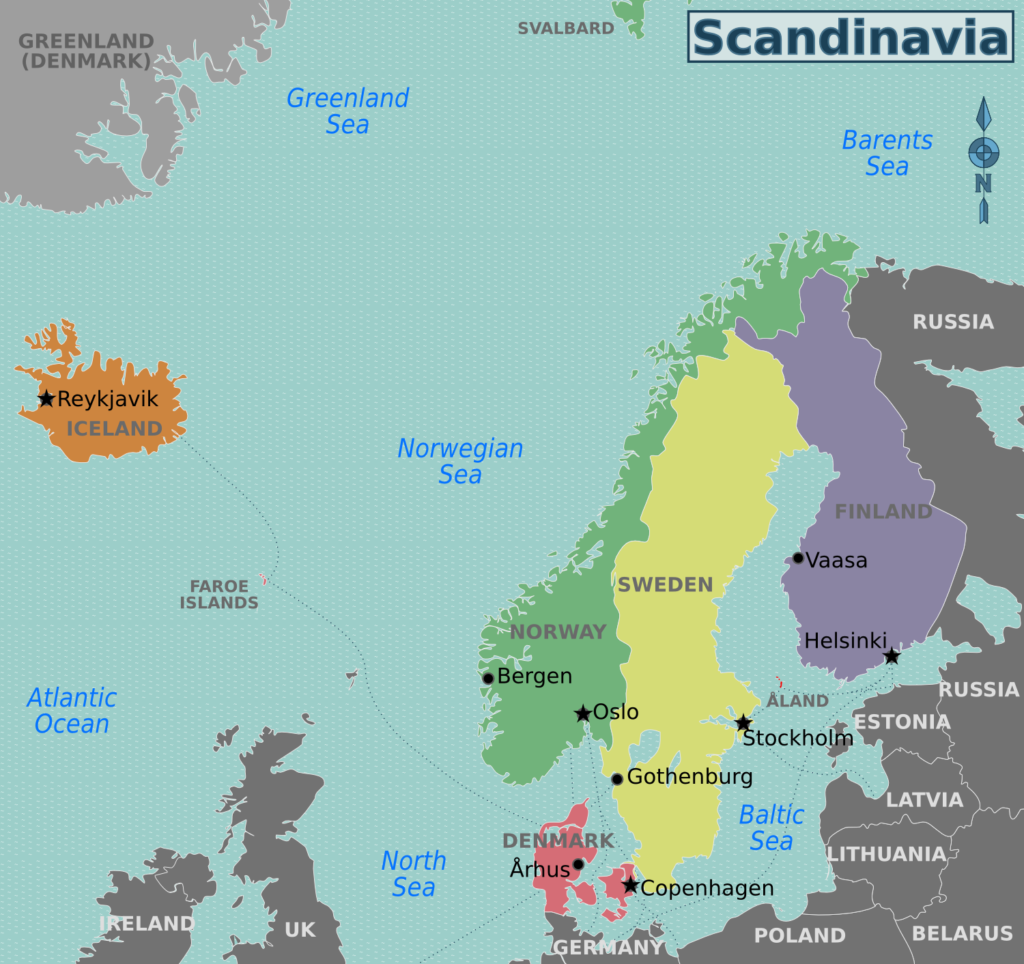 Scandinavia regions map