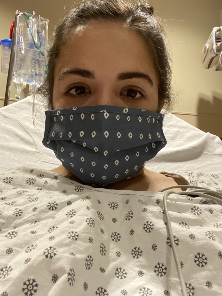 Stephanie V. in the hospital