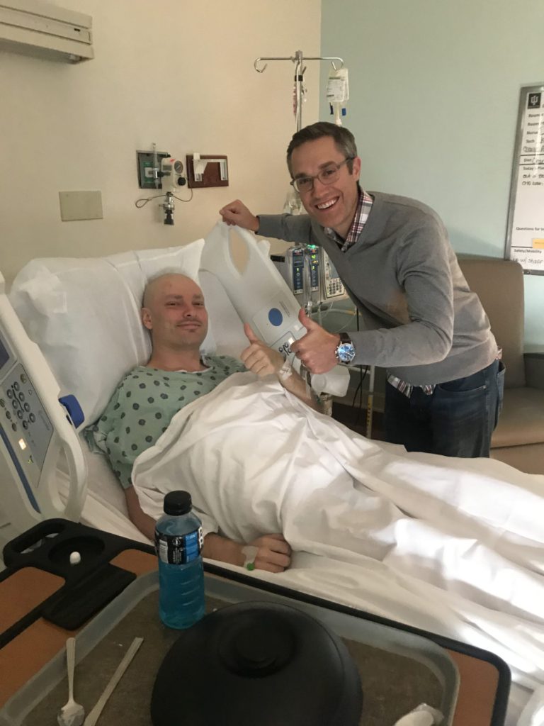 Steven post-RPLND surgery at Indiana University with Dr. Cary