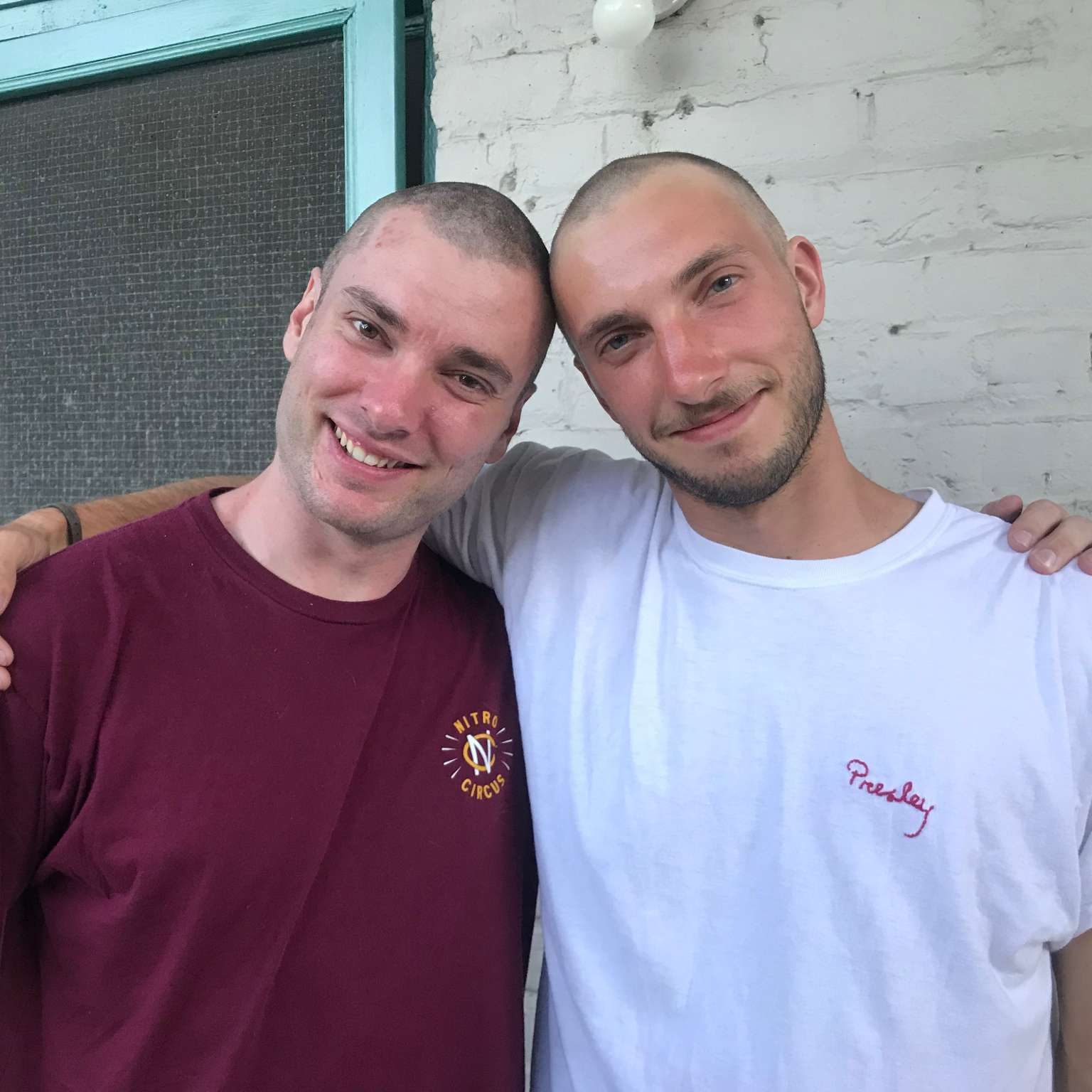 Steven's friend Blake shaves his head as a sign of support toward testicular cancer diagnosis