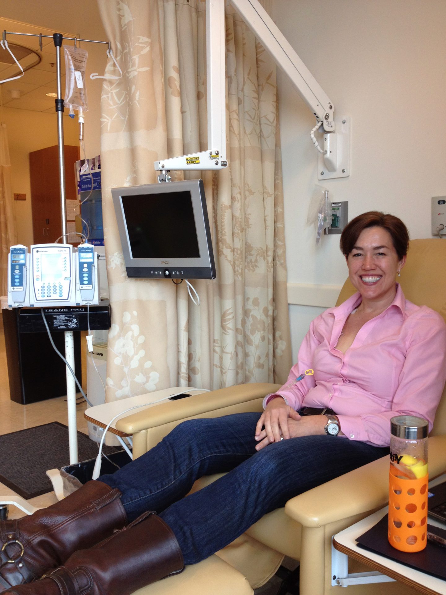 Sarah received chemo for her cancer treatments