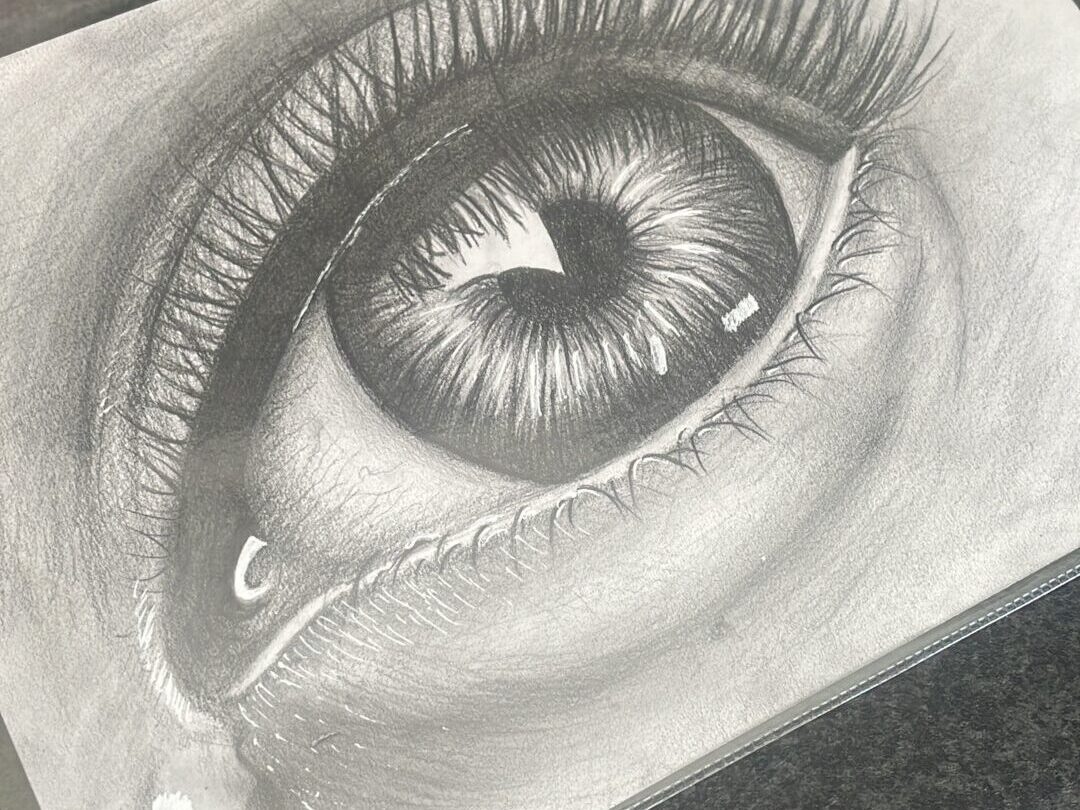 A drawing of an eye